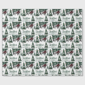 Plaid Polar Beer Kerstbomen Levering Monogram Cadeaupapier (Vlak)
