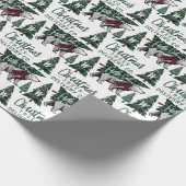 Plaid Polar Beer Kerstbomen Levering Monogram Cadeaupapier (Hoek)
