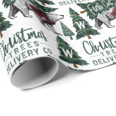 Plaid Polar Beer Kerstbomen Levering Monogram Cadeaupapier (Rol Hoek)