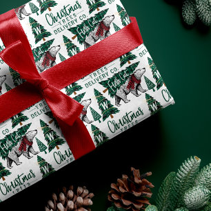 Plaid Polar Beer Kerstbomen Levering Monogram Cadeaupapier
