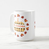 Plaid Pompoen en Herfstbladeren Combo Mok (Voorkant links)