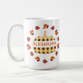 Plaid Pompoen en Herfstbladeren Combo Mok (Links)