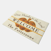 Plaid Pompoen Geef Bedankt aan de Here Thanksgivin Deurmat (Schuin)