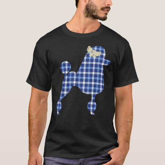 Plaid Poodle Dog T-shirt (Voorkant)