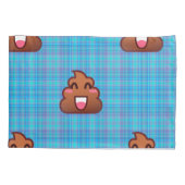 plaid poop emoji pillow hoesje kussenslopen (Achterkant-Links)