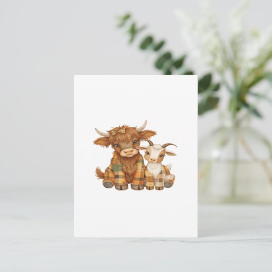 Plaid & Precious Pals Briefkaart (Staand voorkant)