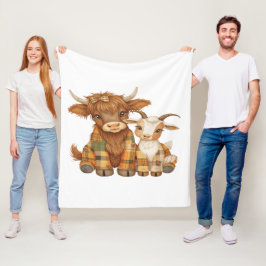 Plaid & Precious Pals Fleece Deken