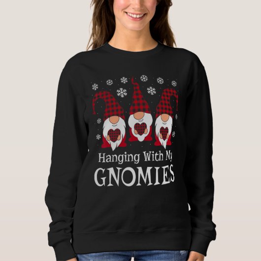 Plaid Print Garden Gnomes Christmas Day Trui (Voorkant)