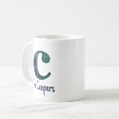 Plaid Print Kleine letter c Initiaal en naam Koffiemok (Voorkant links)
