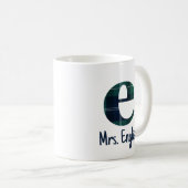 Plaid Print Kleine letter e Initiaal en naam Koffiemok (Voorkant rechts)