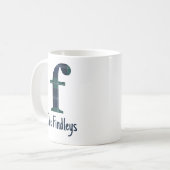 Plaid Print Kleine letter f Initiaal en naam Koffiemok (Voorkant links)