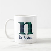 Plaid Print Kleine letter n Initiaal en naam Koffiemok (Links)