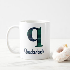 Plaid Print Kleine letter q Initiaal en naam Koffiemok