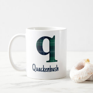Plaid Print Kleine letter q Initiaal en naam Koffiemok