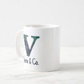 Plaid Print Kleine letter v Initiaal en naam Koffiemok (Voorkant links)