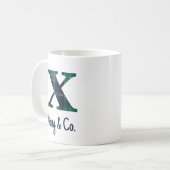 Plaid Print Kleine letter x Initiaal en naam Koffiemok (Voorkant links)