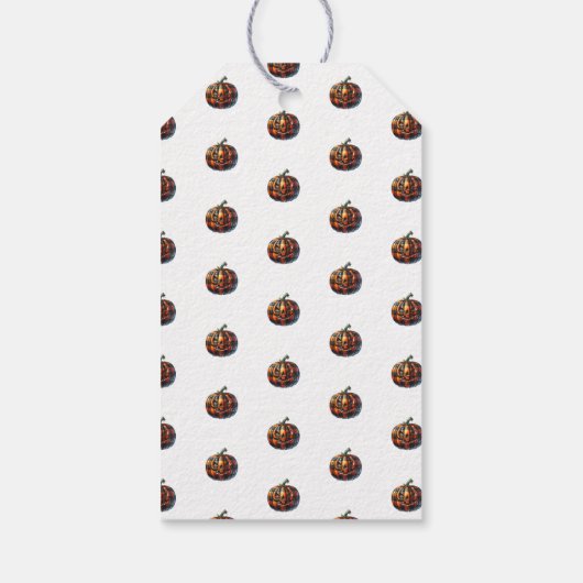 Plaid Pumpkin Halloween Gift Tag Cadeaulabel (Achterkant)