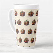 Plaid Pumpkin Halloween Latte Coffee Mug Mok (Linkerhoek)