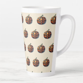 Plaid Pumpkin Halloween Latte Coffee Mug Mok