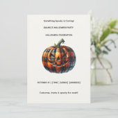 Plaid Pumpkin Halloween Party Invitation Kaart (Staand voorkant)
