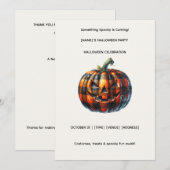 Plaid Pumpkin Halloween Party Invitation Kaart (Voorkant / Achterkant)