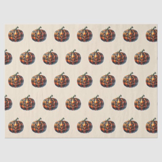 Plaid Pumpkin Halloween Tissue Paper Tissuepapier (Voorkant)