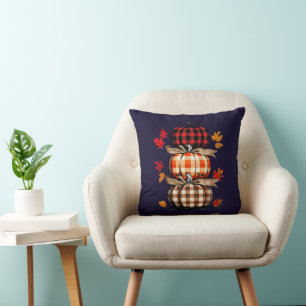 Plaid Pumpkin Stack Herfst kussen