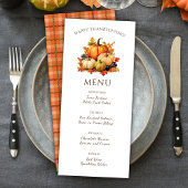 Plaid Pumpkin Thanksgiving Diner Menu