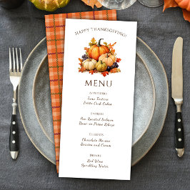 Plaid Pumpkin Thanksgiving Diner Menu