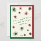  Plaid Red and Green Snowflakes & Christmas Trees  Feestdagenkaart (Achterkant)