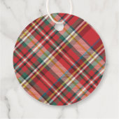 Plaid Red Check Elegant Merry Christmas Feestdagen Bedankjes Labels (Achterkant)