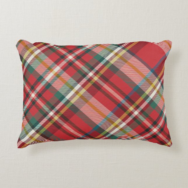 Plaid Red Check elegante boerderij Accent Kussen (Voorkant)