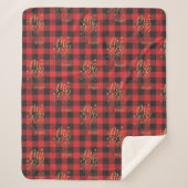 Plaid Red Check Gingham Christmas Sherpa Deken (Voorkant)