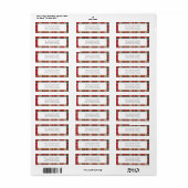 Plaid Red Check Kerst Vakantie retour adres Etiket (Full Sheet)