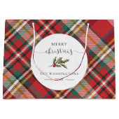 Plaid Red Check rustieke vrolijke kerst boerderij Groot Cadeauzakje (Voorkant)