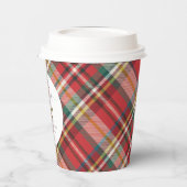 Plaid Red Check rustieke vrolijke kerst boerderij Papieren Bekers (Links)