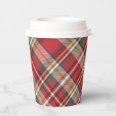 Plaid Red Check rustieke vrolijke kerst boerderij Papieren Bekers (Achterkant)