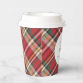 Plaid Red Check rustieke vrolijke kerst boerderij Papieren Bekers (Rechts)