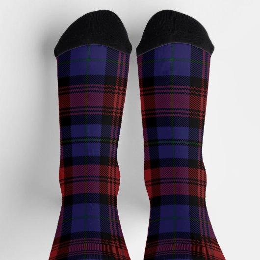 Plaid Red Purple Checkered Rustic Tartan Sokken (Top)