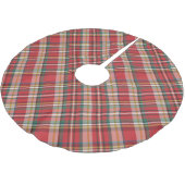 Plaid Red Rustic Christmas Kerstboom Rok (Gekanteld)