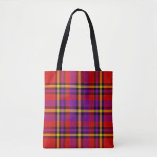 Plaid Red Tartan Swahili Geruit Patroon-54813 Tote Bag