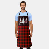 Plaid Reindeer and Pine Trees Christmas Scene Schort (Gedragen)