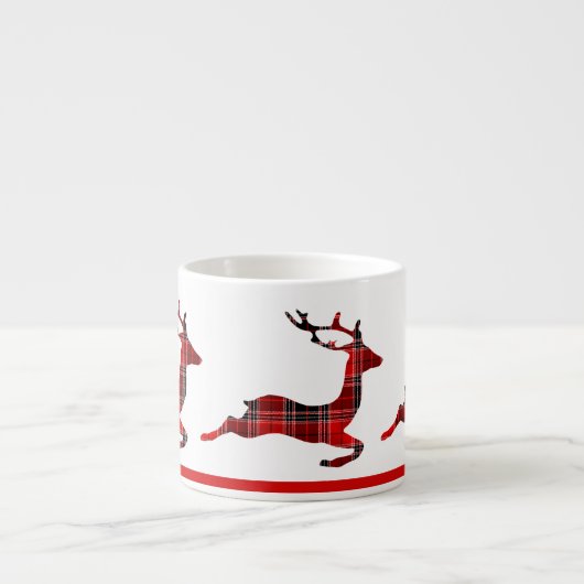 Plaid Reindeer Espresso Cup Espresso Kop (Voorkant)