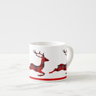 Plaid Reindeer Espresso Cup Kop