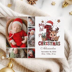 Plaid rendier 5 foto eerste kerst feestdagenkaart
