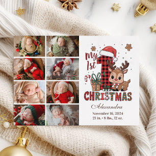 Plaid rendier 8 foto eerste kerst feestdagenkaart