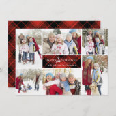 Plaid Rendier Christmas Collage Feestdagenkaart (Voorkant / Achterkant)