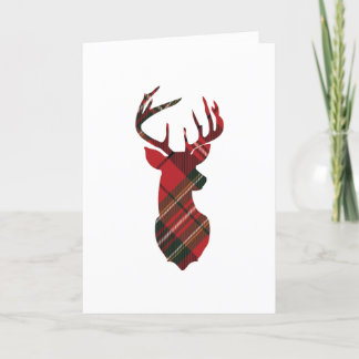Plaid rendier Head Holiday Kaart