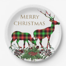Plaid Rendieren Vrolijk kerstfeest & groen