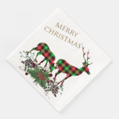 Plaid Rendieren Vrolijk kerstfeest & groen Servet (Hoek)